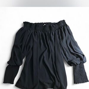 La Belle Black Off-Shoulder Blouse